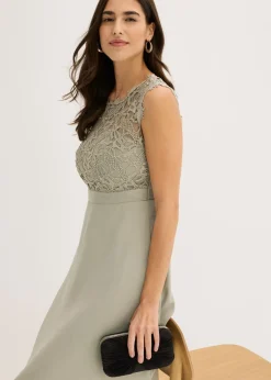 bonprix bonprix Vestido corto con encaje Verde alga Hot