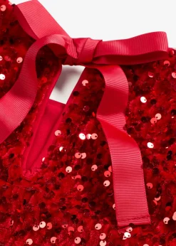 bonprix bonprix Vestido corto con lentejuelas rojo cayena