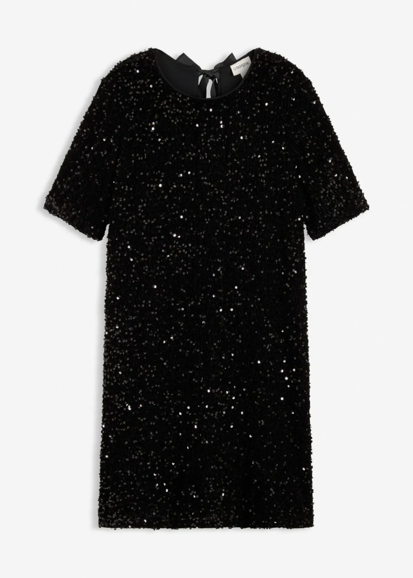 bonprix bonprix Vestido corto con lentejuelas Negro Hot