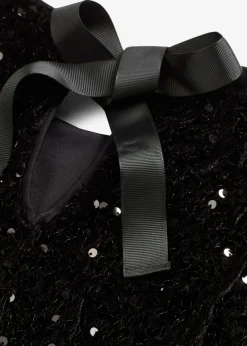 bonprix bonprix Vestido corto con lentejuelas Negro Hot