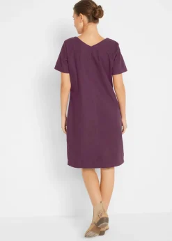 bonprix bonprix Vestido corto con lino morado intenso