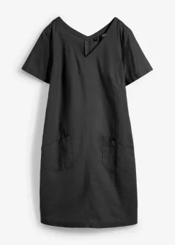 bonprix bonprix Vestido corto con lino Negro Hot