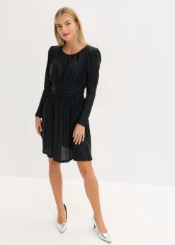 bonprix bonprix Vestido corto con purpurina Negro Hot