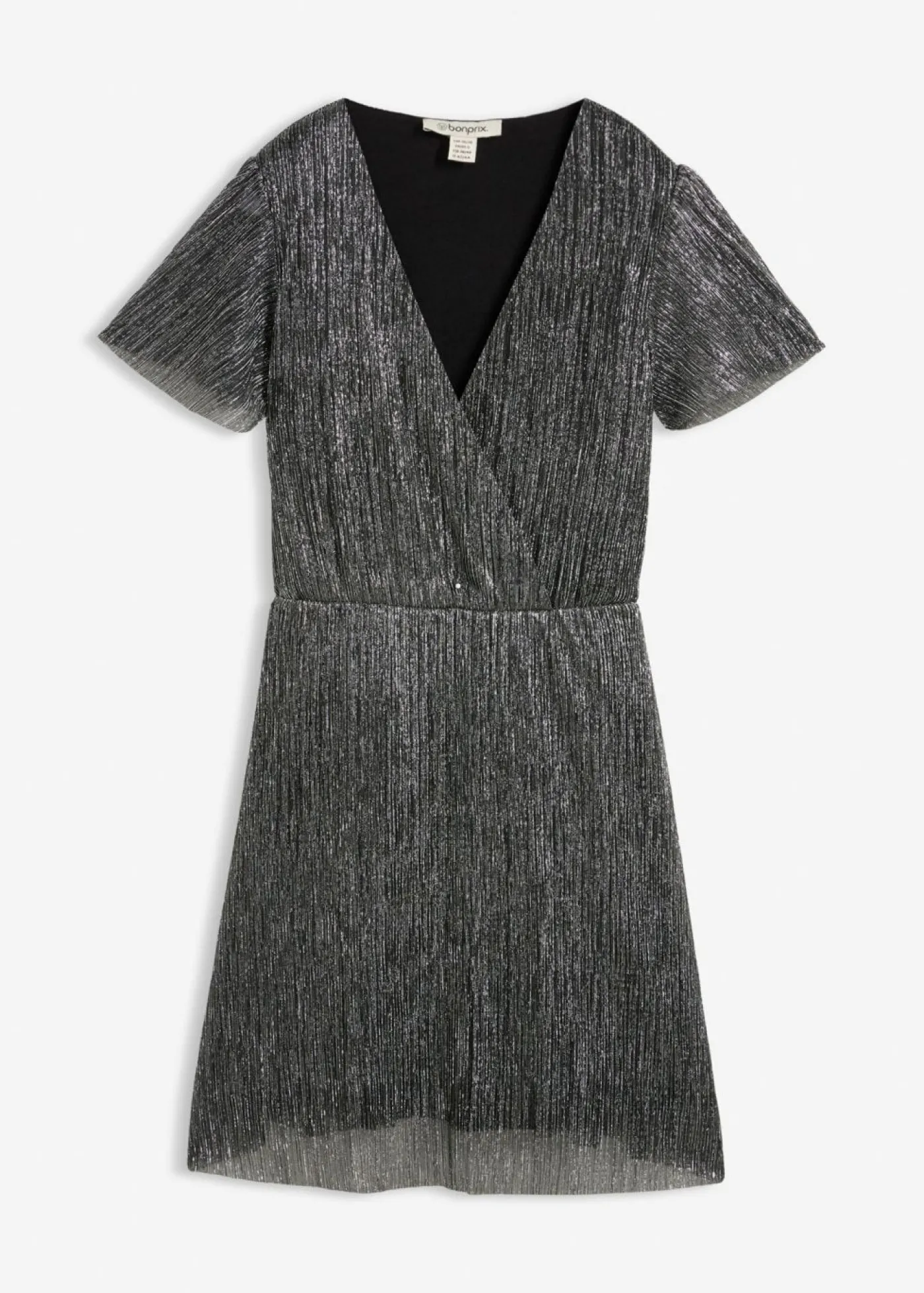 bonprix bonprix Vestido corto con purpurina Plata Online