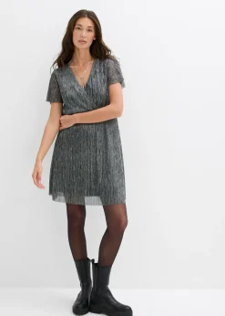 bonprix bonprix Vestido corto con purpurina Plata Online