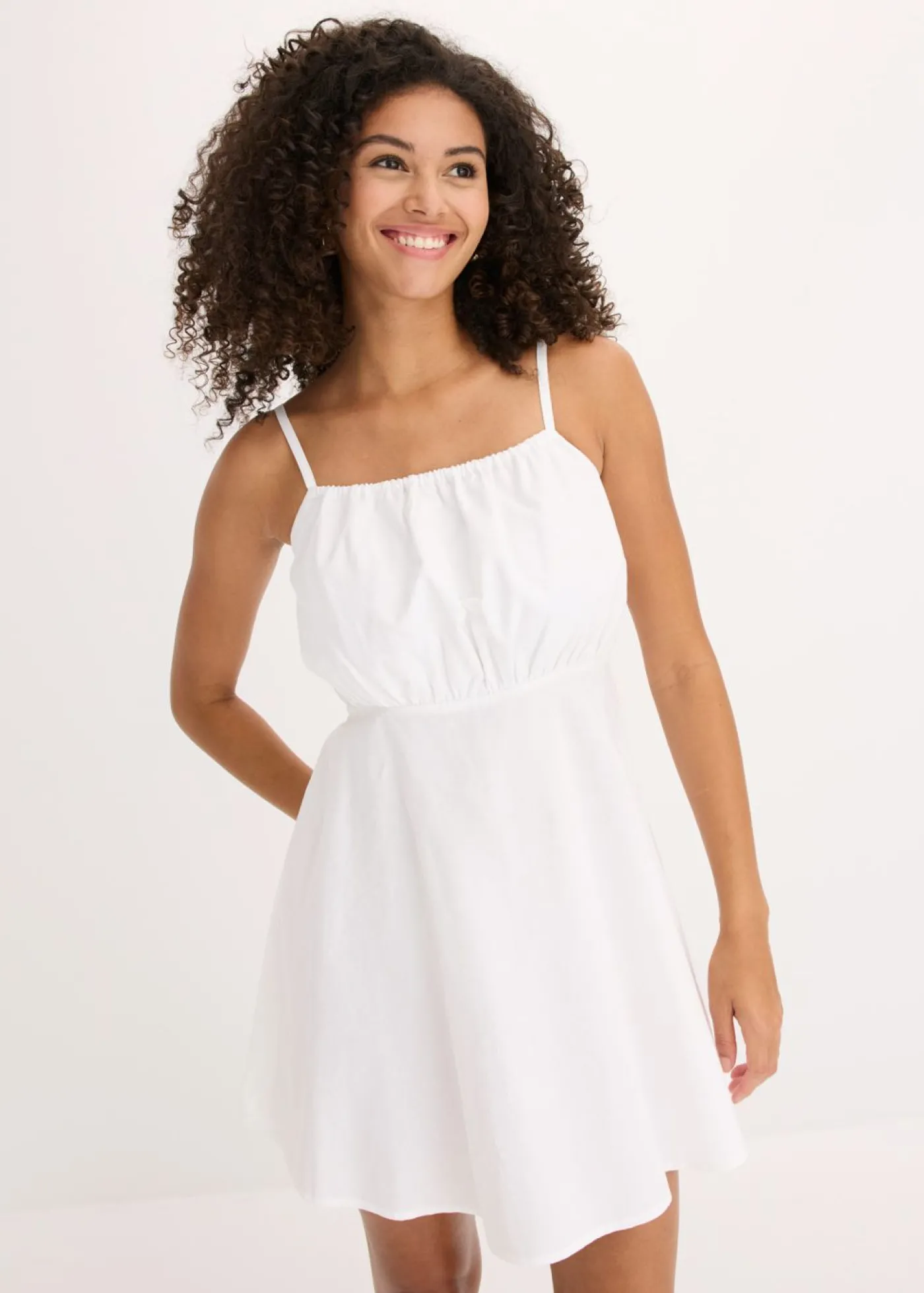 bonprix bonprix Vestido corto de algodón orgánico puro Blanco Online