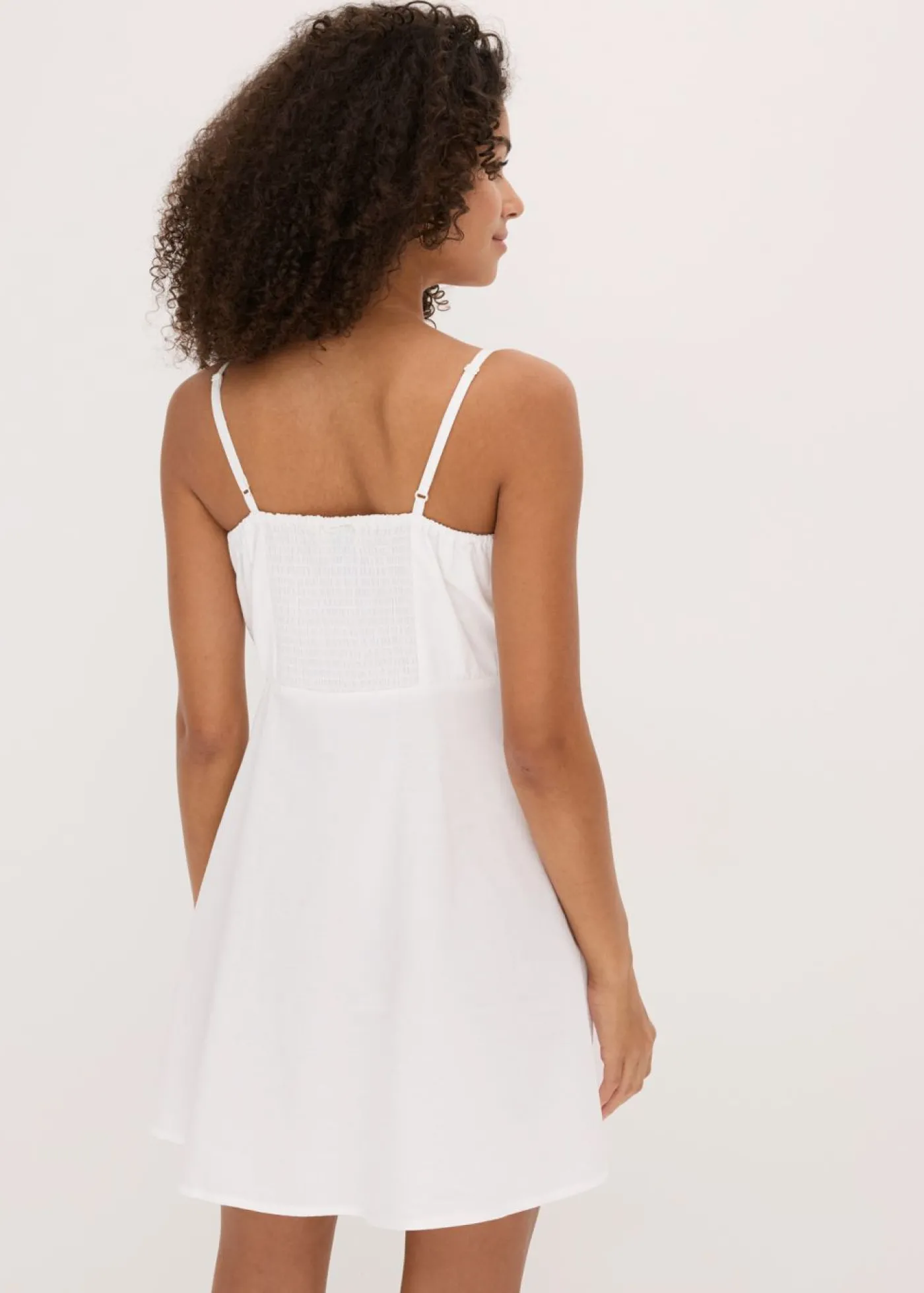 bonprix bonprix Vestido corto de algodón orgánico puro Blanco Online
