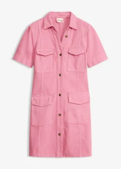 bonprix bonprix Vestido corto de algodón puro Malva Sale