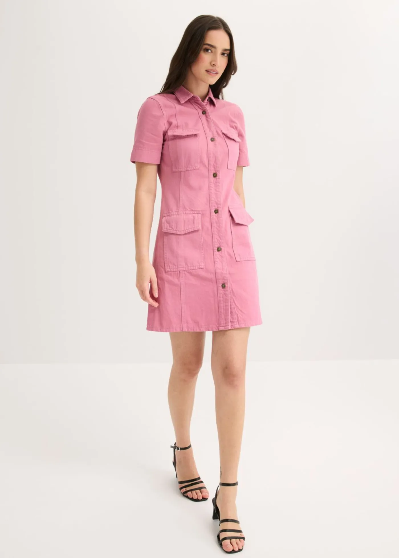 bonprix bonprix Vestido corto de algodón puro Malva Sale