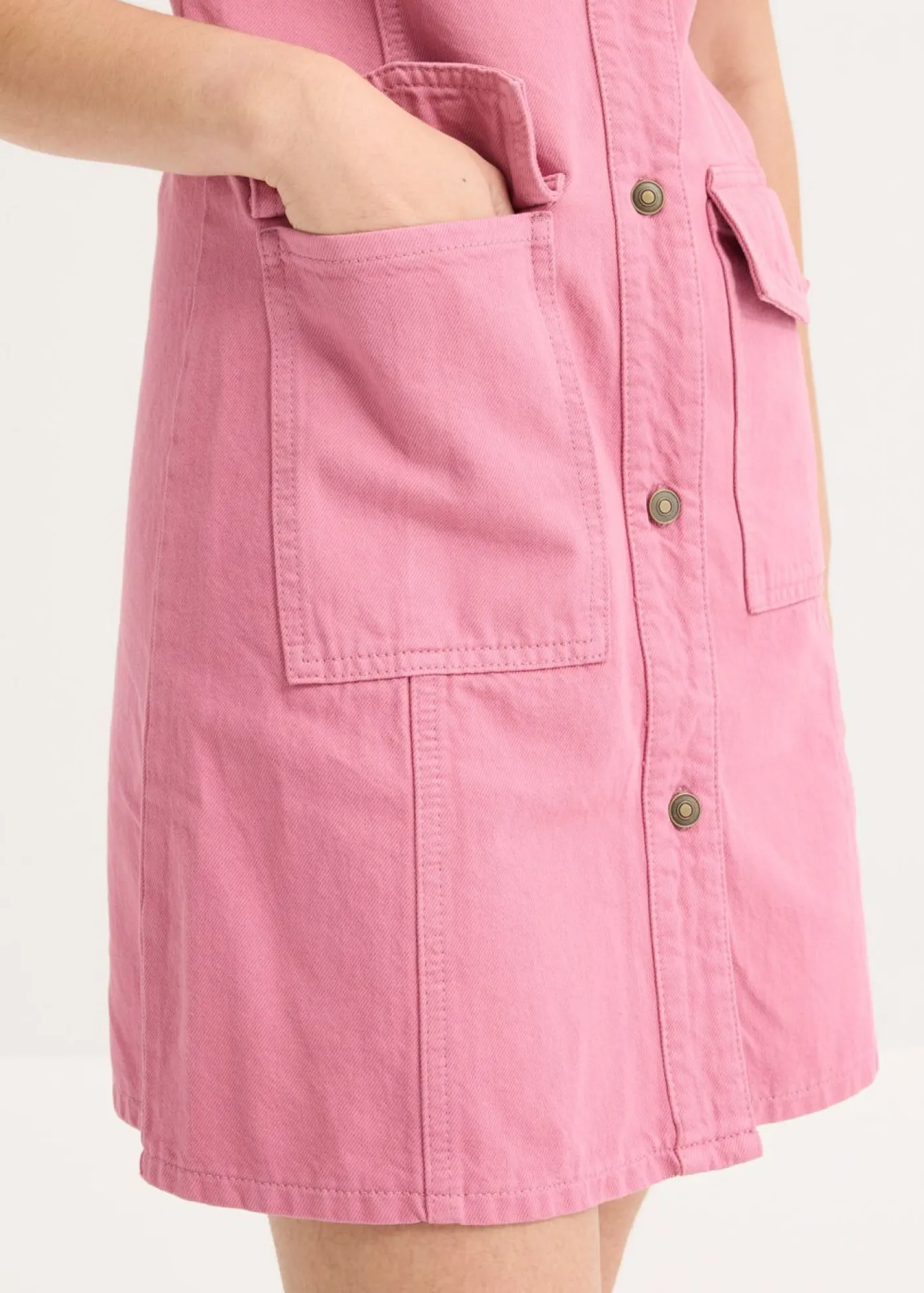 bonprix bonprix Vestido corto de algodón puro Malva Sale