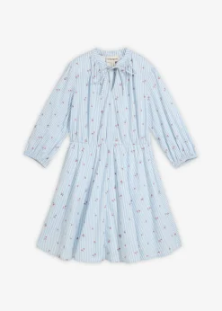 bonprix bonprix Vestido corto de algodón puro azul claro/blanco con rayas Outlet