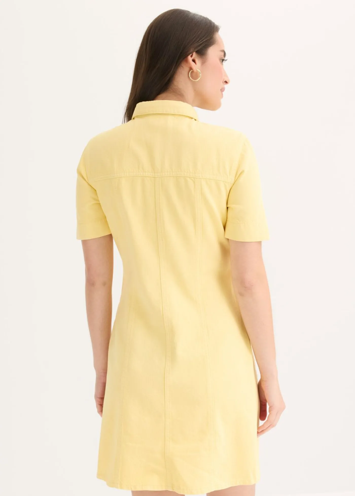 bonprix bonprix Vestido corto de algodón puro Amarillo claro New