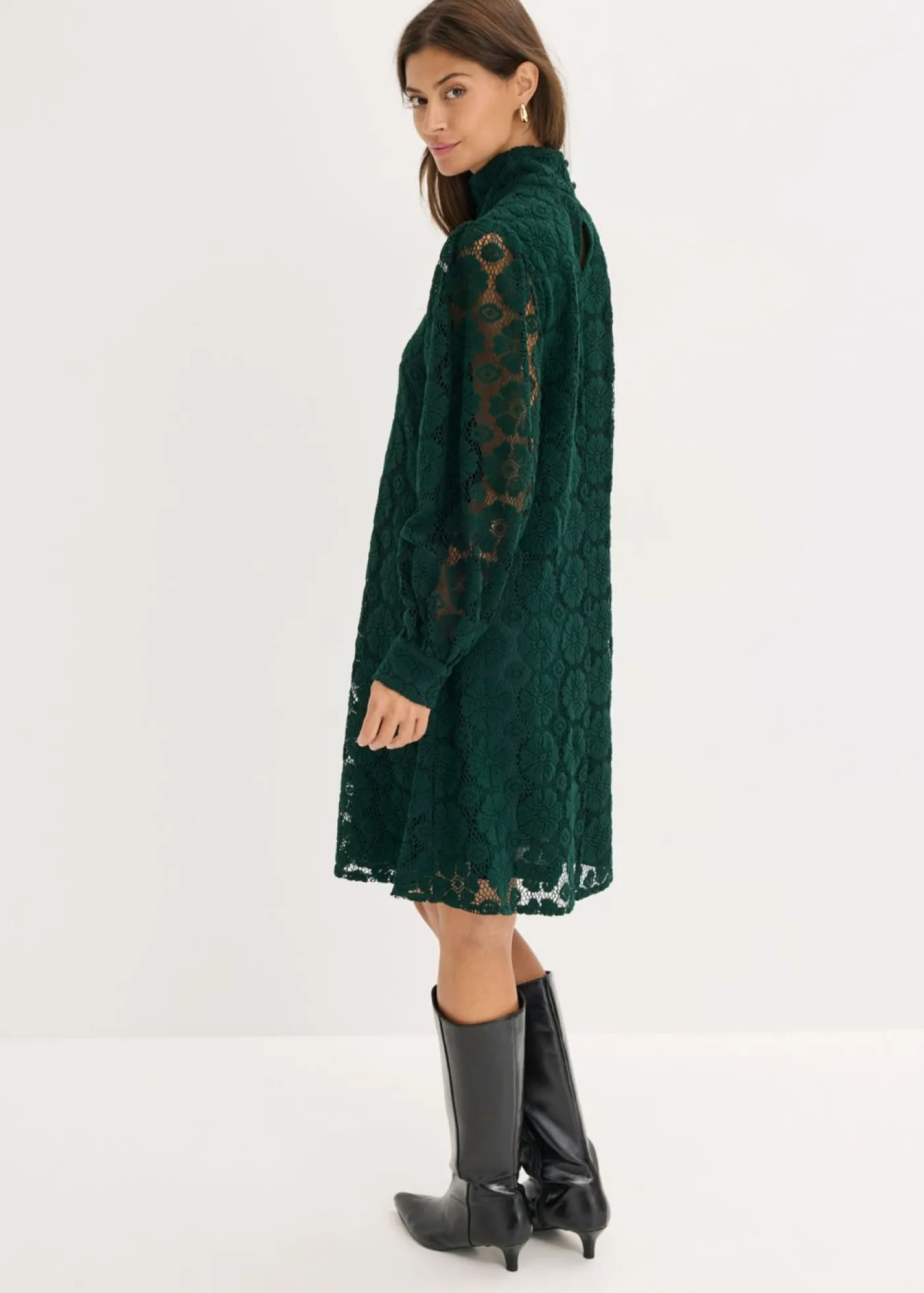 bonprix bonprix Vestido corto de encaje Verde oscuro Hot