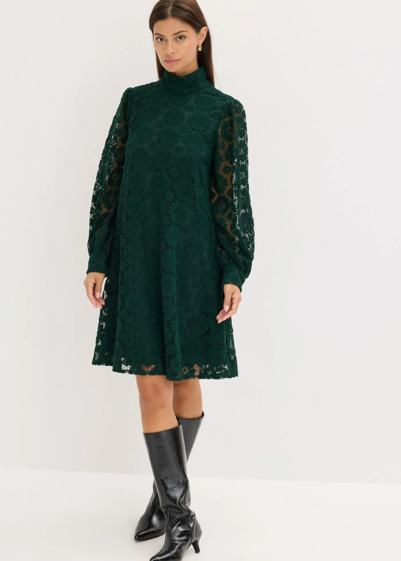bonprix bonprix Vestido corto de encaje Verde oscuro Hot