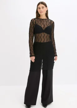 bonprix bonprix Vestido corto de encaje Negro Hot