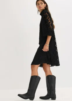 bonprix bonprix Vestido corto de encaje Negro Outlet