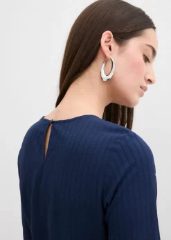 bonprix bonprix Vestido corto de material estructurado Azul marino New