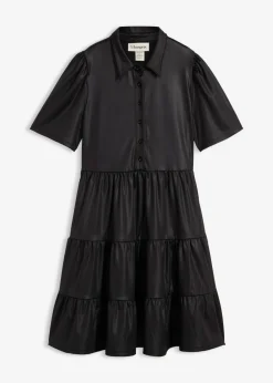 bonprix bonprix Vestido corto de material brillante Negro Outlet