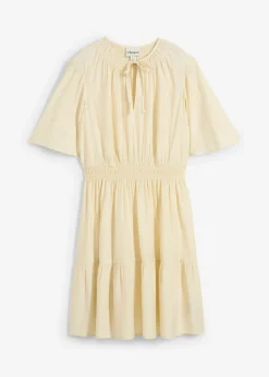 bonprix bonprix Vestido corto de mezcla de viscosa fluida Crudo New
