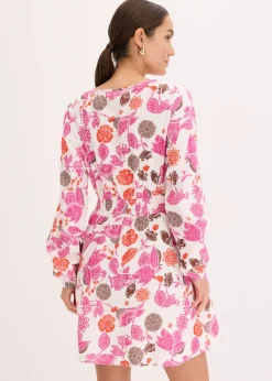 bonprix bonprix Vestido corto de muselina Blanco lana de flores Best