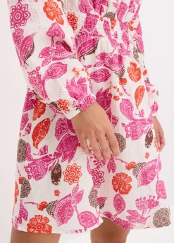 bonprix bonprix Vestido corto de muselina Blanco lana de flores Best