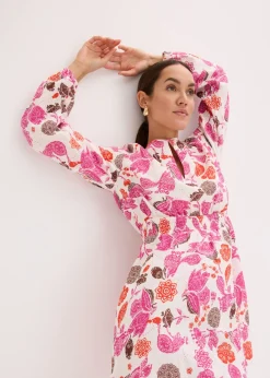bonprix bonprix Vestido corto de muselina Blanco lana de flores Best