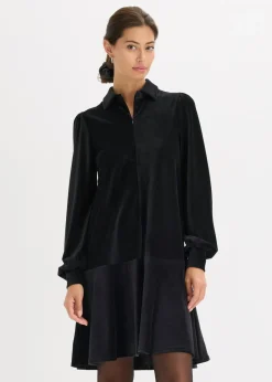 bonprix bonprix Vestido corto de pana Negro Discount