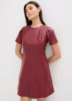 bonprix bonprix Vestido corto de piel sintética Burdeos Best