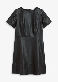 bonprix bonprix Vestido corto de piel sintética Negro Outlet