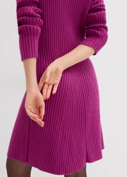 bonprix bonprix Vestido corto de punto de suave mezcla de viscosa Fucsia oscuro Hot