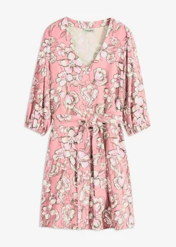 bonprix bonprix Vestido corto de suave mezcla de viscosa Rosa suave de flores Hot