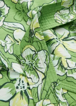 bonprix bonprix Vestido corto de suave mezcla de viscosa Verde trébol de flores