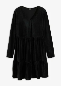 bonprix bonprix Vestido corto de terciopelo elástico Negro New