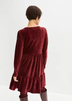 bonprix bonprix Vestido corto de terciopelo elástico rojo avellana Best