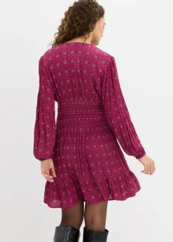 bonprix bonprix Vestido corto de viscosa fluida Violeta Clearance