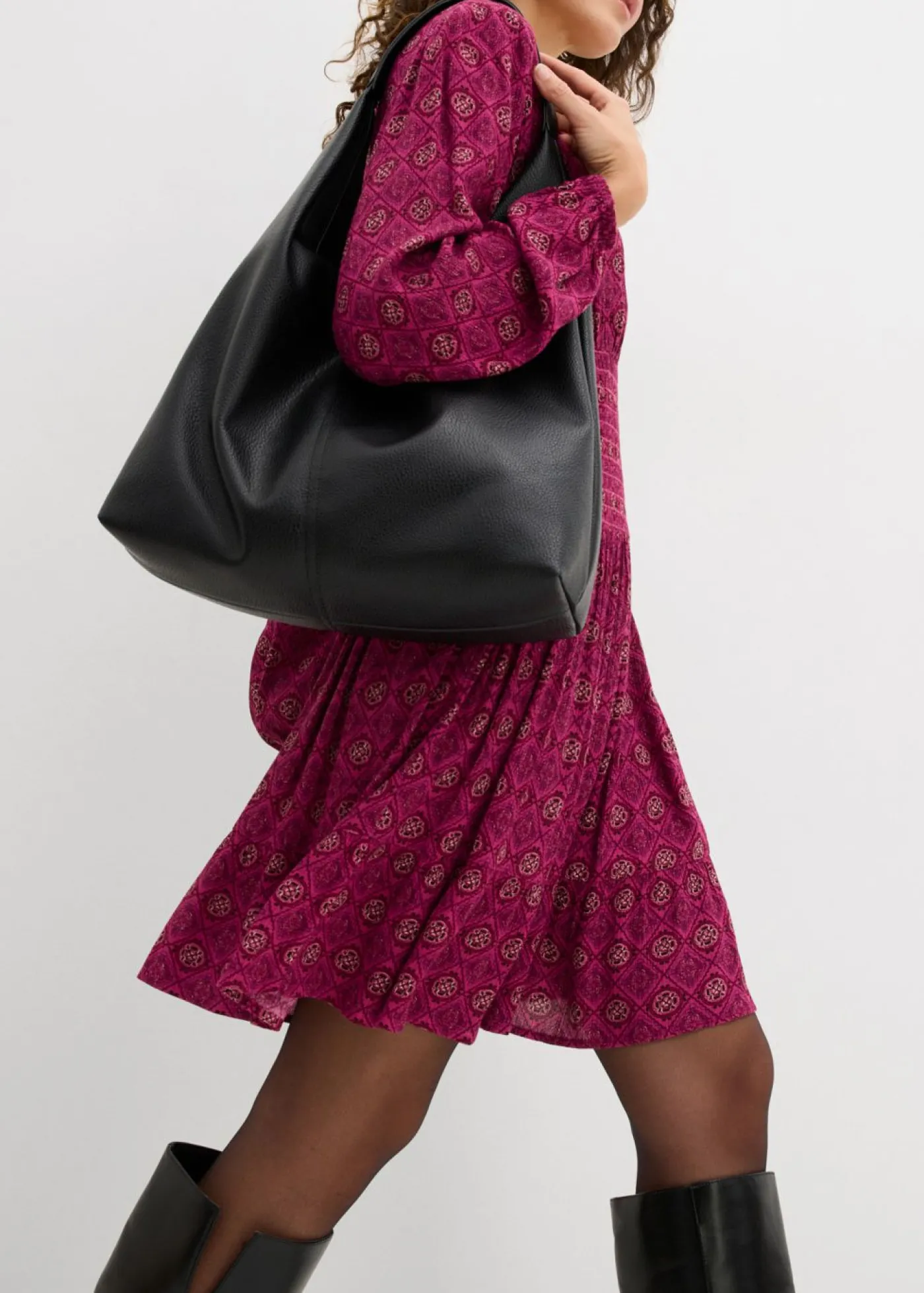 bonprix bonprix Vestido corto de viscosa fluida Violeta Clearance