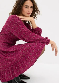 bonprix bonprix Vestido corto de viscosa fluida Violeta Clearance