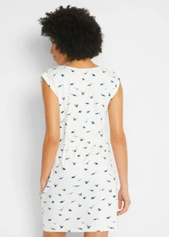 bonprix bonprix Vestido de algodón Blanco lana Sale