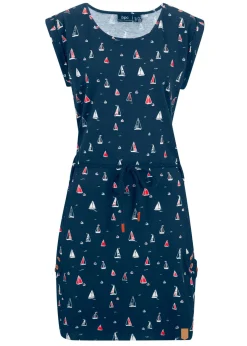 bonprix bonprix Vestido de algodón Azul oscuro estampado Outlet