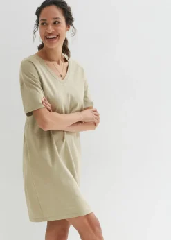 bonprix bonprix Vestido de algodón azul marino+verde alga New