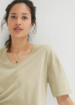 bonprix bonprix Vestido de algodón azul marino+verde alga New