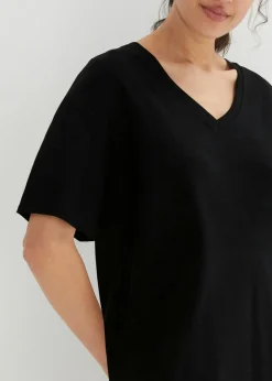 bonprix bonprix Vestido de algodón Negro Clearance