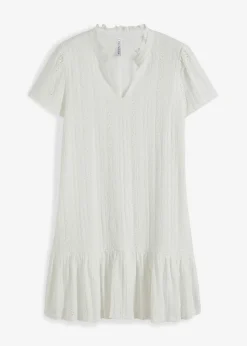 bonprix bonprix Vestido de algodón Blanco Discount