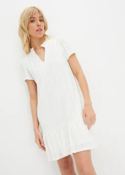 bonprix bonprix Vestido de algodón Blanco Discount