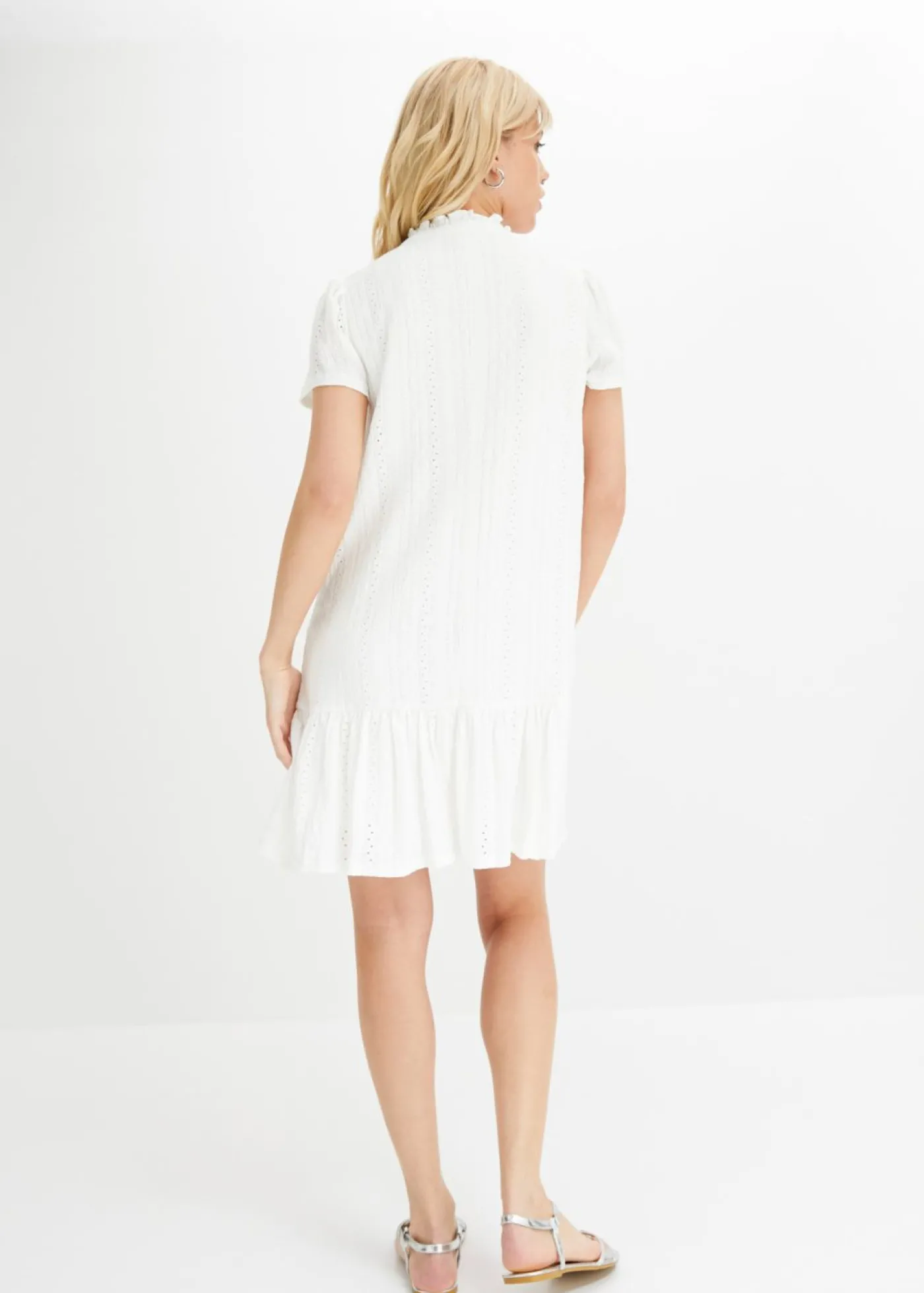 bonprix bonprix Vestido de algodón Blanco Discount