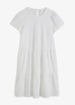 bonprix bonprix Vestido de algodón Blanco Discount