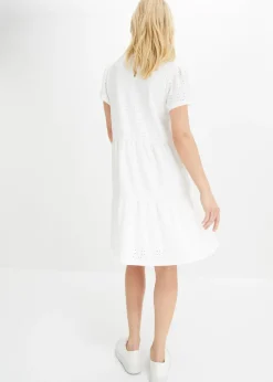 bonprix bonprix Vestido de algodón Blanco Discount