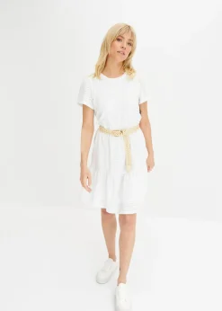 bonprix bonprix Vestido de algodón Blanco Discount