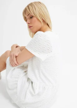 bonprix bonprix Vestido de algodón Blanco Discount