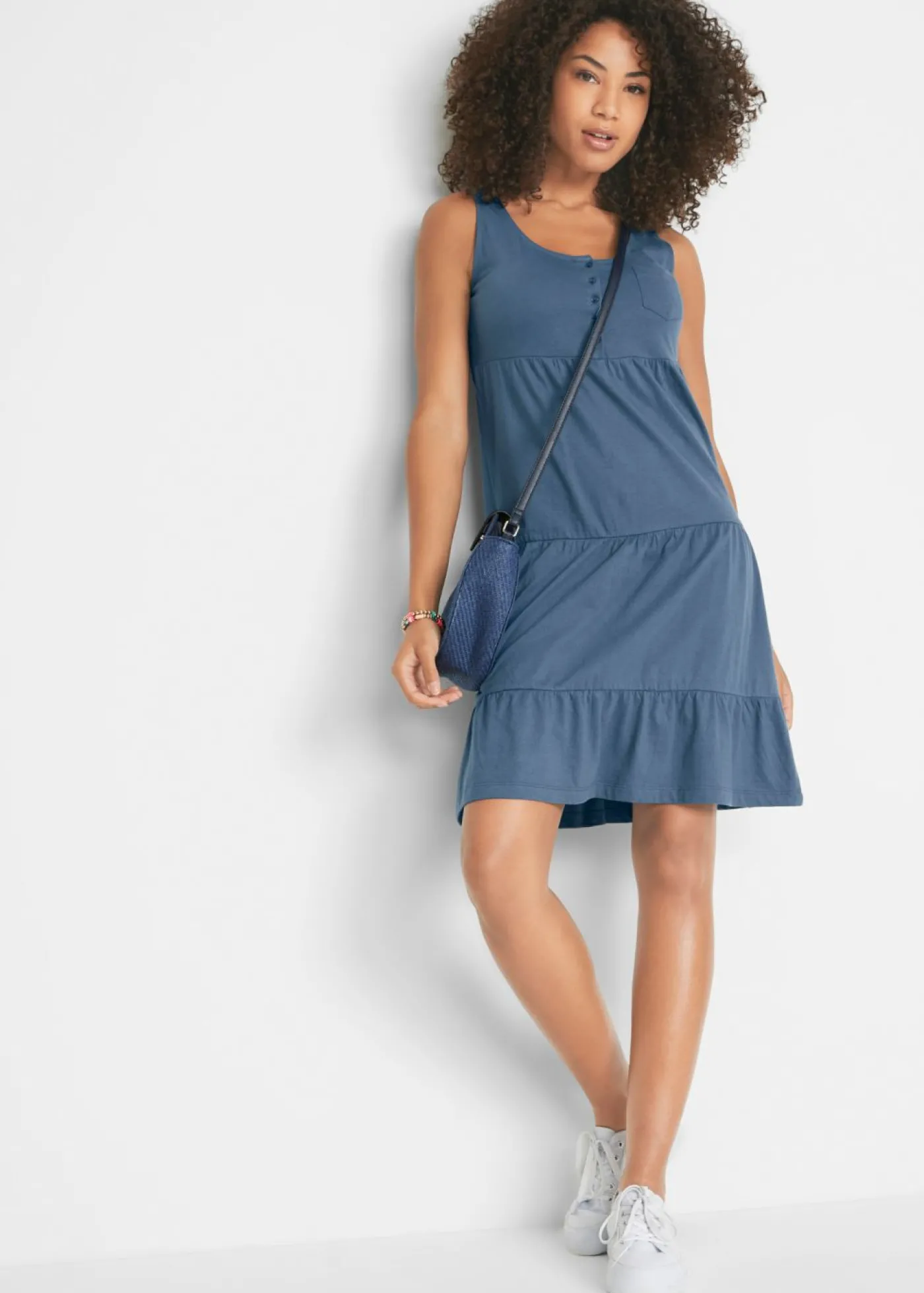 bonprix bonprix Vestido de algodón corto índigo New